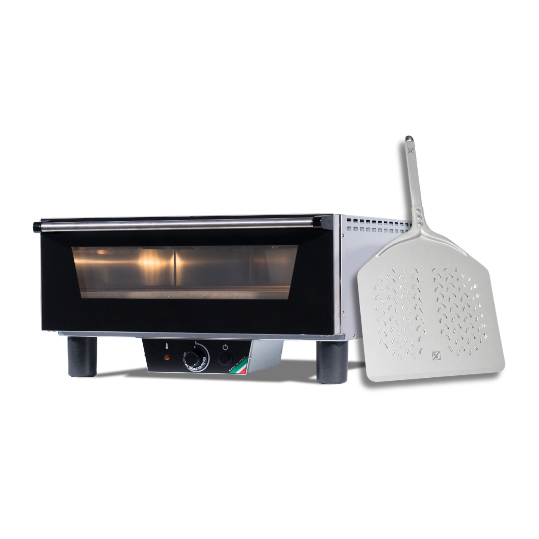 N5 + Pala Premium Effeuno | Forno elettrico per pizza Ø50cm, fino a 500°C
