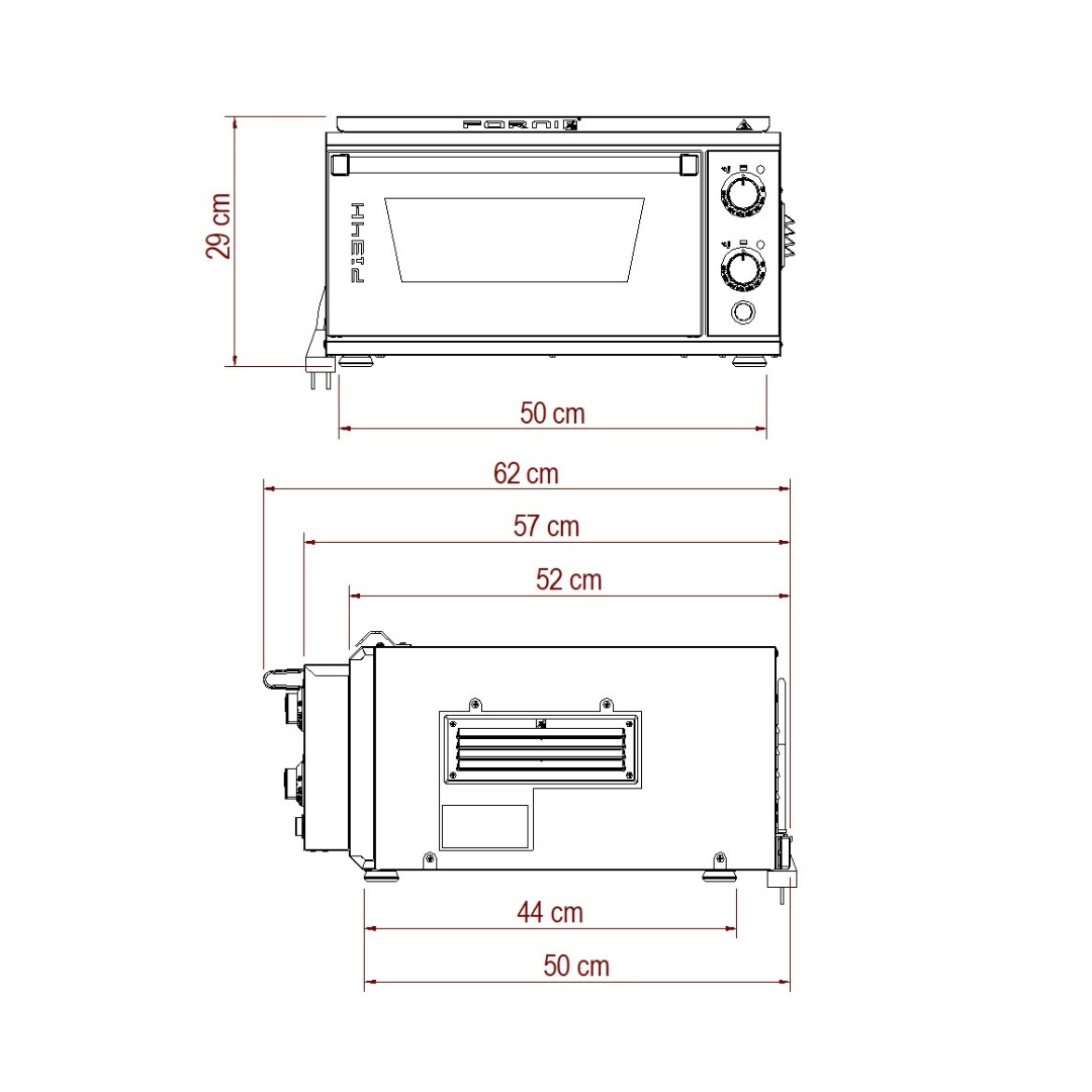 P134H 509 | Forno elettrico RIGENERATO a camera bassa | Acciaio INOX | 509°C