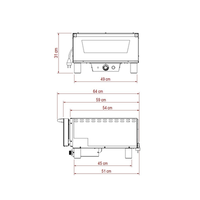 N4 | Forno elettrico per pizza Ø42cm, fino a 500°C