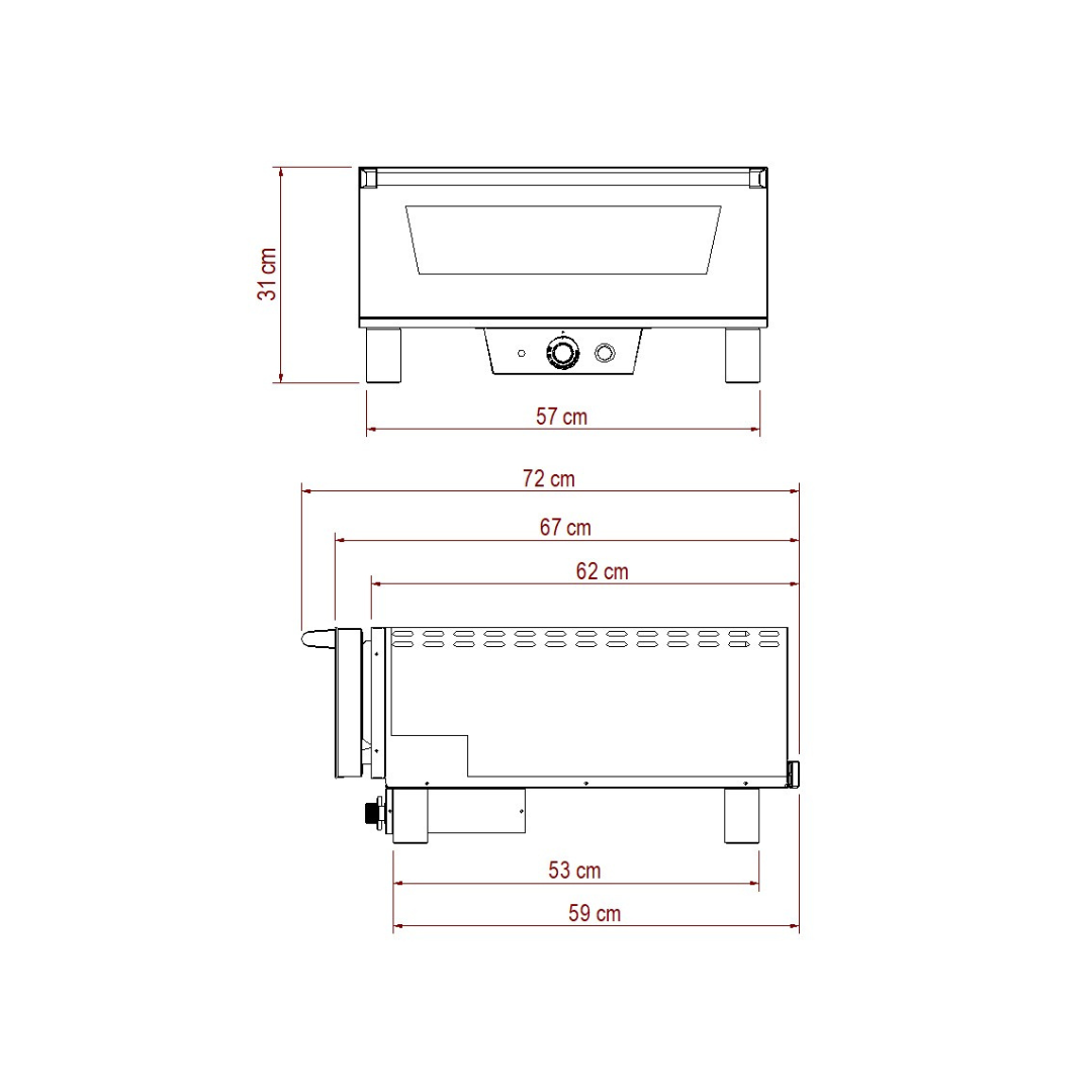 N5 | Forno elettrico RIGENERATO con resistenza singola | Superficie cottura 50x50 | Acciaio INOX | 509°C