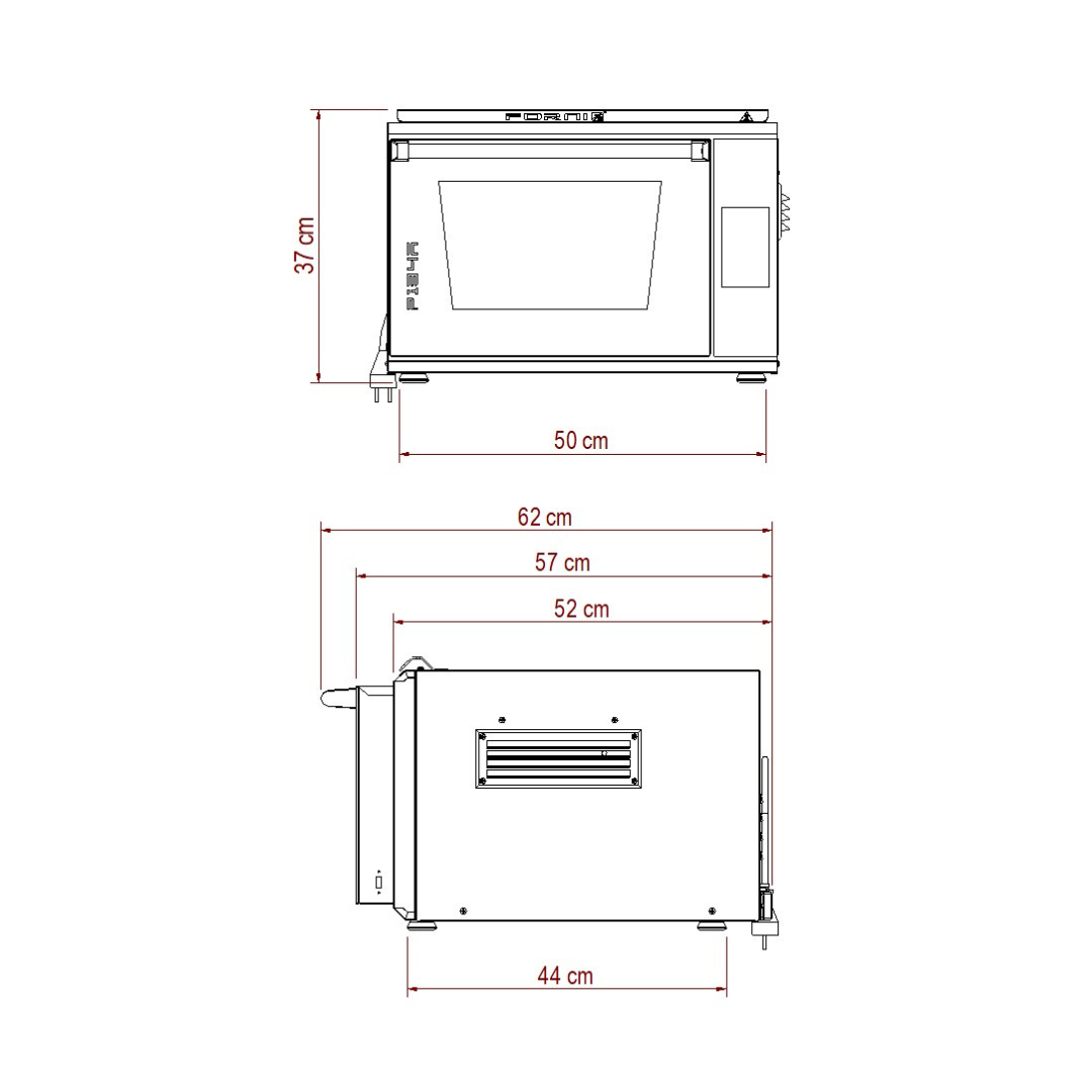 P134A 399E | Forno elettrico RIGENERATO con display touch | Camera 20cm | Acciaio INOX | 399°C