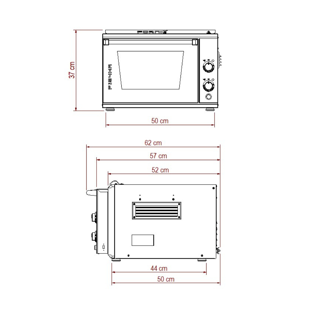 P134HA 509 | Forno elettrico RIGENERATO a camera alta | Acciaio INOX | 509°C