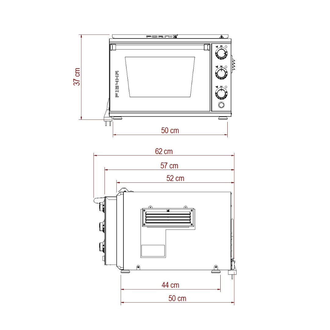 P234H 509 | Forno elettrico RIGENERATO a camera doppia | Acciaio INOX | 509°C